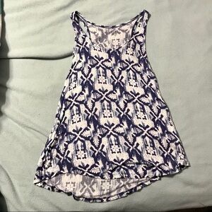 Women’s Blue and White Racerback Tank Top- Medium